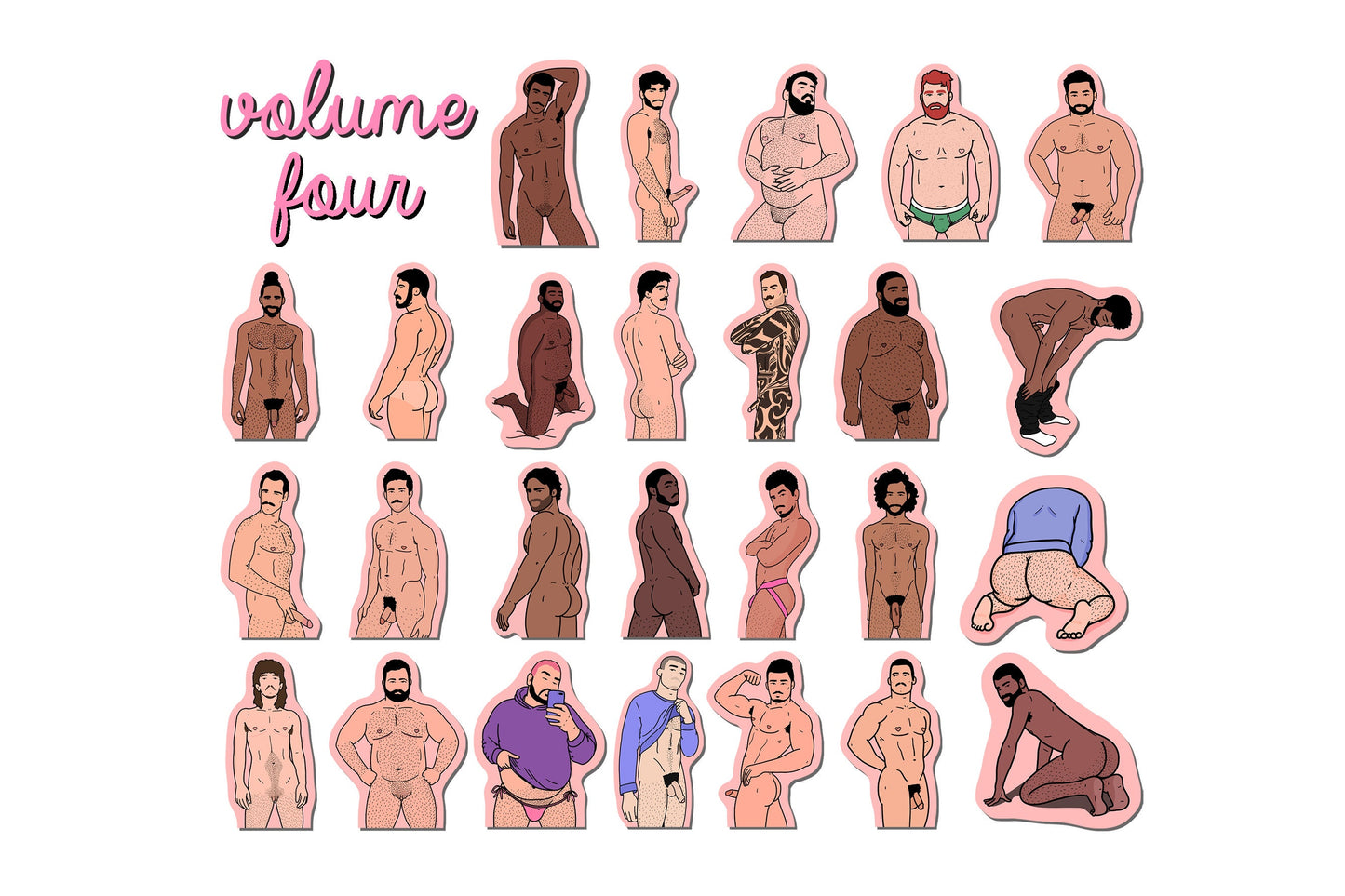 Hunk Stickers: Volume Four (26 Stickers)